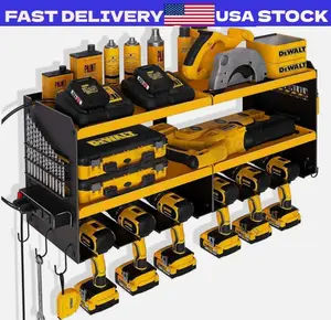 Heavy Duty Power Tool Organizer Drill 25" 3-Layer Holder Wall Mount Storage Rack