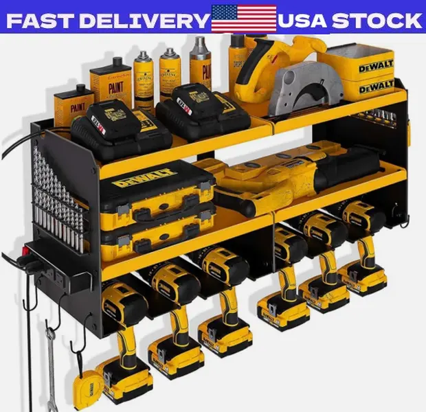 Heavy Duty Power Tool Organizer Drill 25" 3-Layer Holder Wall Mount Storage Rack