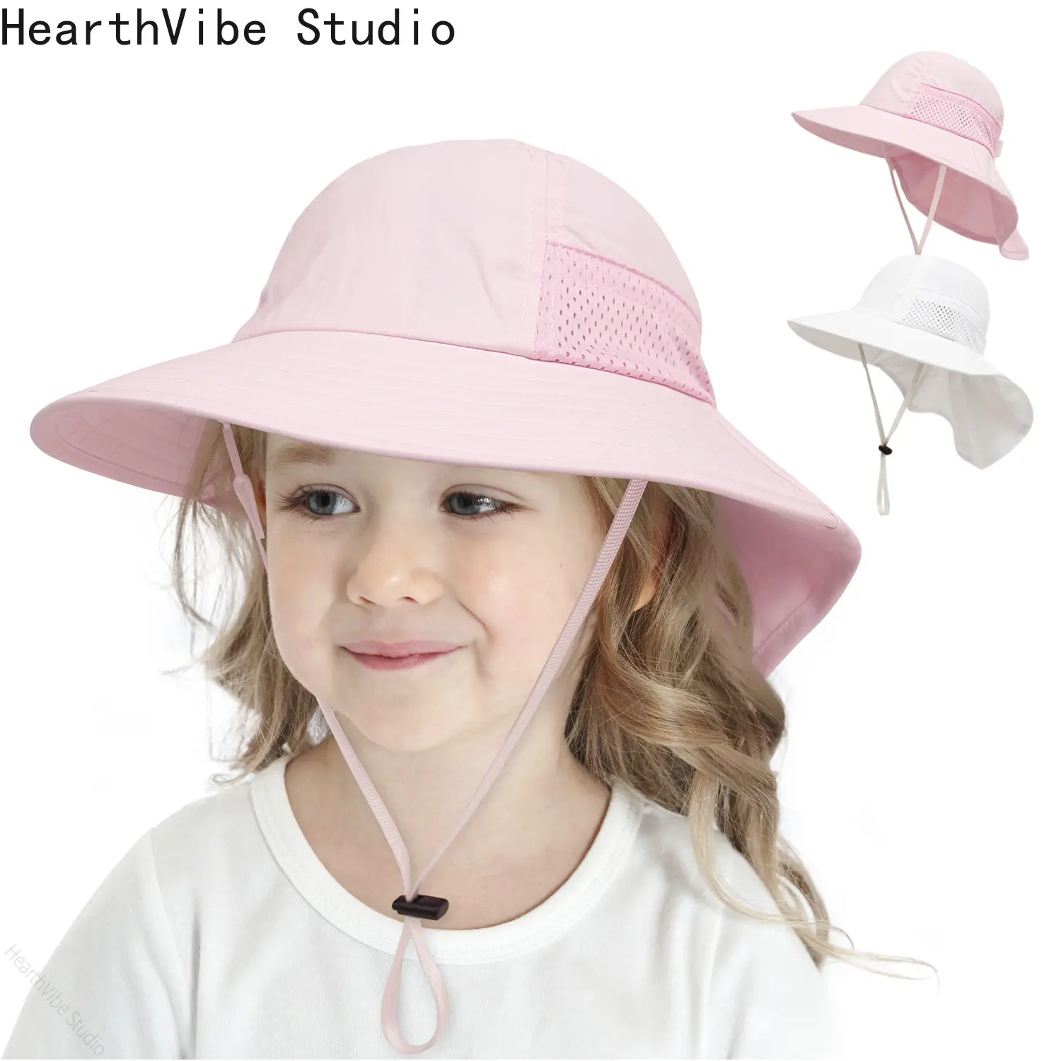 Kids' Breathable Cotton Mesh Bucket Hat with UV Sun Protection for Toddler Boys & Girls - Lightweight for Outdoor Summer Sports, Kid Sun Hat, Toddler Hats Boy