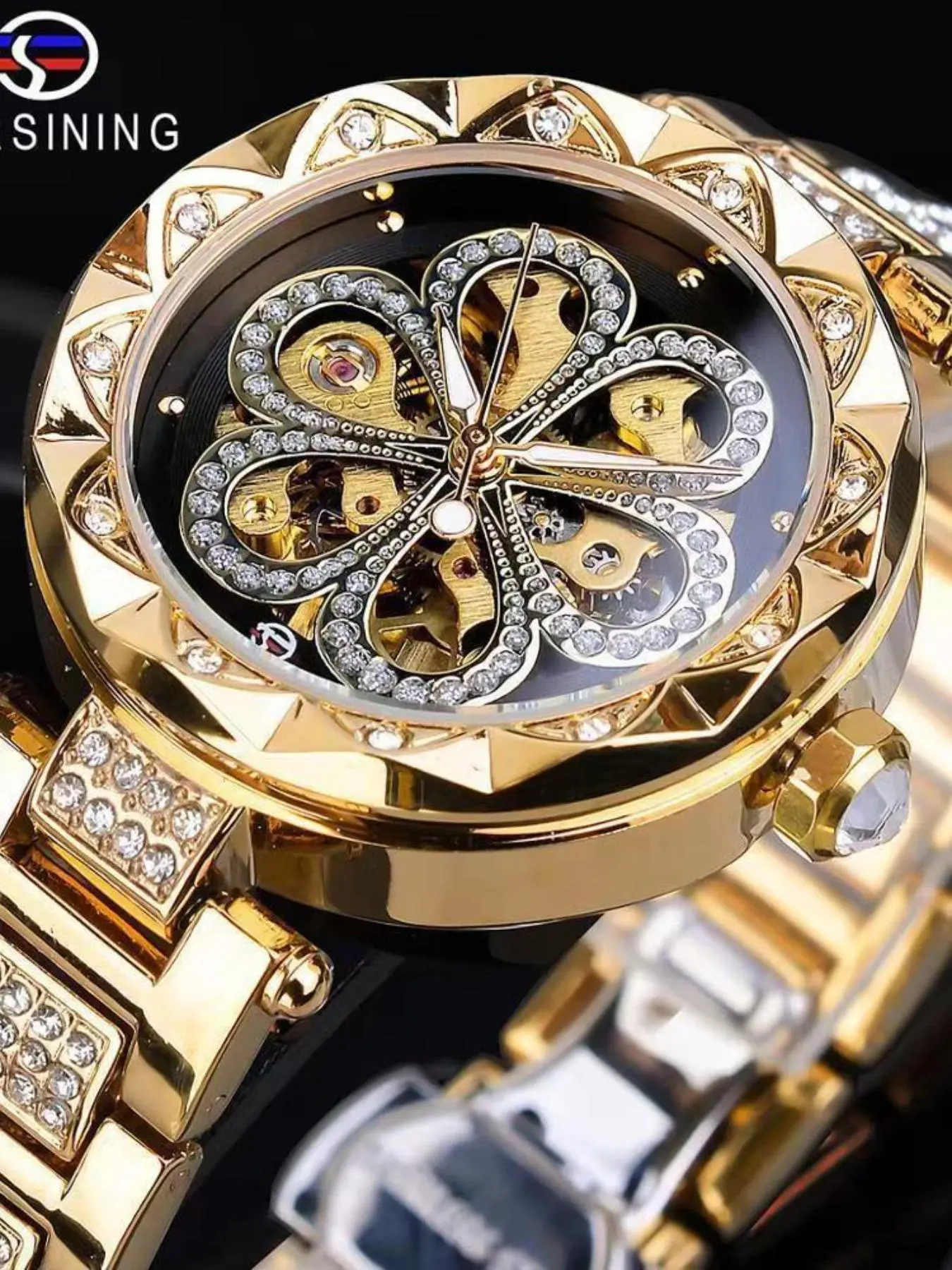 Stylish Women's Mechanical Watch 1169, Fashionable Analog Watch, Fashion Wristwatches, Elegant Minimalist Design with Golden & Silver Color Options, Skeleton Watches, Perfect for All Seasons