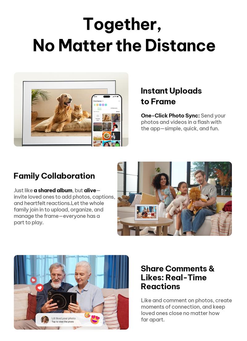 Homture Magic Frame, AI Photo Frame, Christmas Perfect Gift, World’s First Smart Photo Frame, AI Magic Frame for Old Photo Restoration, Cloud Storage & Instant Family Sharing