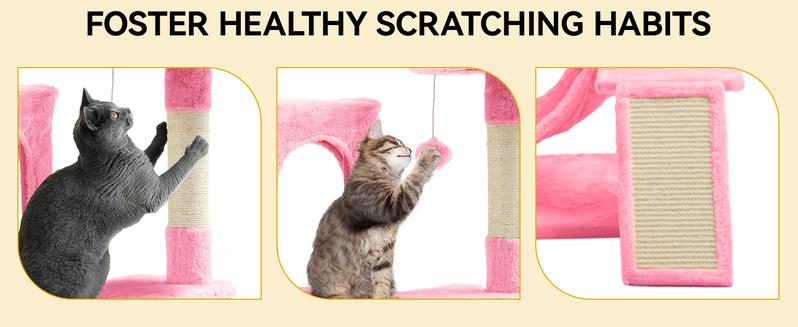 Yitahome Tall Cat Tree for Indoor Cats, Multi-Level Cat Tower with Cat Condos, Top Perches, Cozy Basket,Hammocks, Large Pet Activity Structure