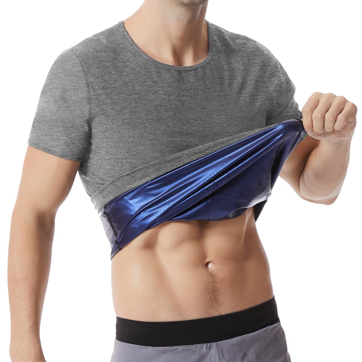 1/2/3/4 Pack Menswear Sauna Suits Fitness Vest Shirt Sweat Compression Short Sleeves Body Shaper Shapewear Workout Tank Top Sports Athletic Gym Sportswear Wetsuit