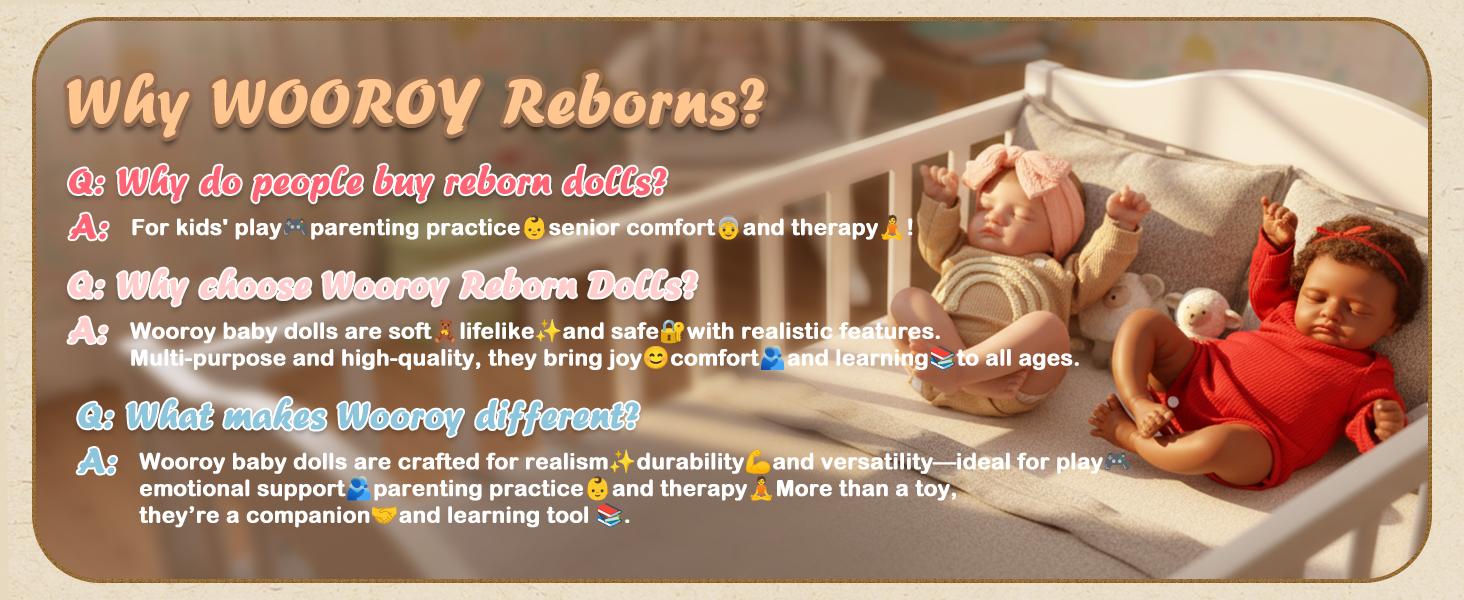 [WOOROY] Reborn Baby Doll - Excellent Gift for Birthday Christmas Gift and New Year, 18 In Lifelike Newborn Baby Girl, Real Baby with Soft Cloth Body Doll for Kids Age 3+