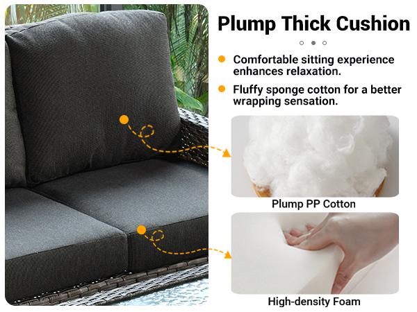 【2 Packages Shipping】Ovios 4 Pieces Patio Furniture Set, Outdoor Wicker Sofa with Coffee Table, Chairs, All Weather High Back Rattan Loveseat Couch with Comfy Cushions 【2 Packages Shipping】Ovios 4 Pieces Patio Furniture Set, Outdoor Wicker Sofa with Coffee Table, Chairs, All Weather High Back Rattan Loveseat Couch with Comfy Cushions