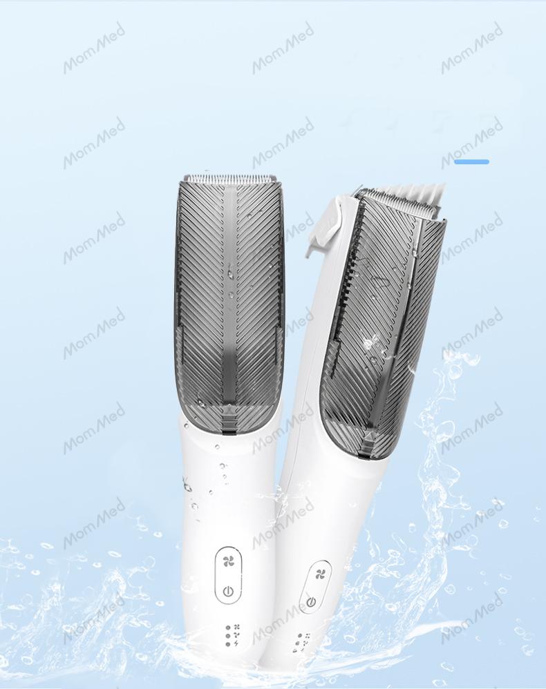 MomMed Baby Hair Clippers, Ultra Quiet Electric Vacuum Baby Clippers with Charger Base, Cordless Rechargeable Waterproof Haircut Kit for Kids & Men
