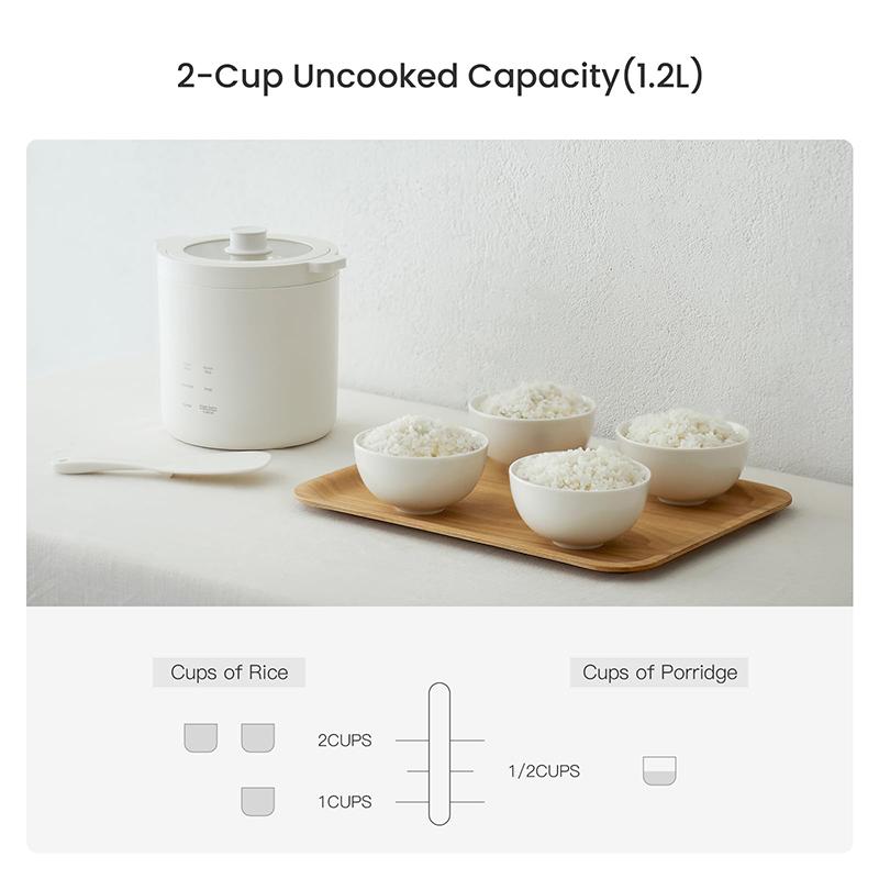 MALMES Mini Rice Cooker 2 Cup Uncooked, Small Electric Cooker, with 4 Cooking Functions, 24 Hour Preset and Heat Preservation, Anti Scald Carry Handle MALMES Mini Rice Cooker 2 Cup Uncooked, Small Electric Cooker, with 4 Cooking Functions, 24 Hour Preset and Heat Preservation, Anti Scald Carry Handle