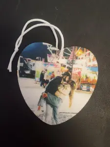 Custom Photo Car Freshie | Personalized Car Air Freshener | Heart or Rectangle | Your Photo Freshie | Unique Gift Idea Decoration