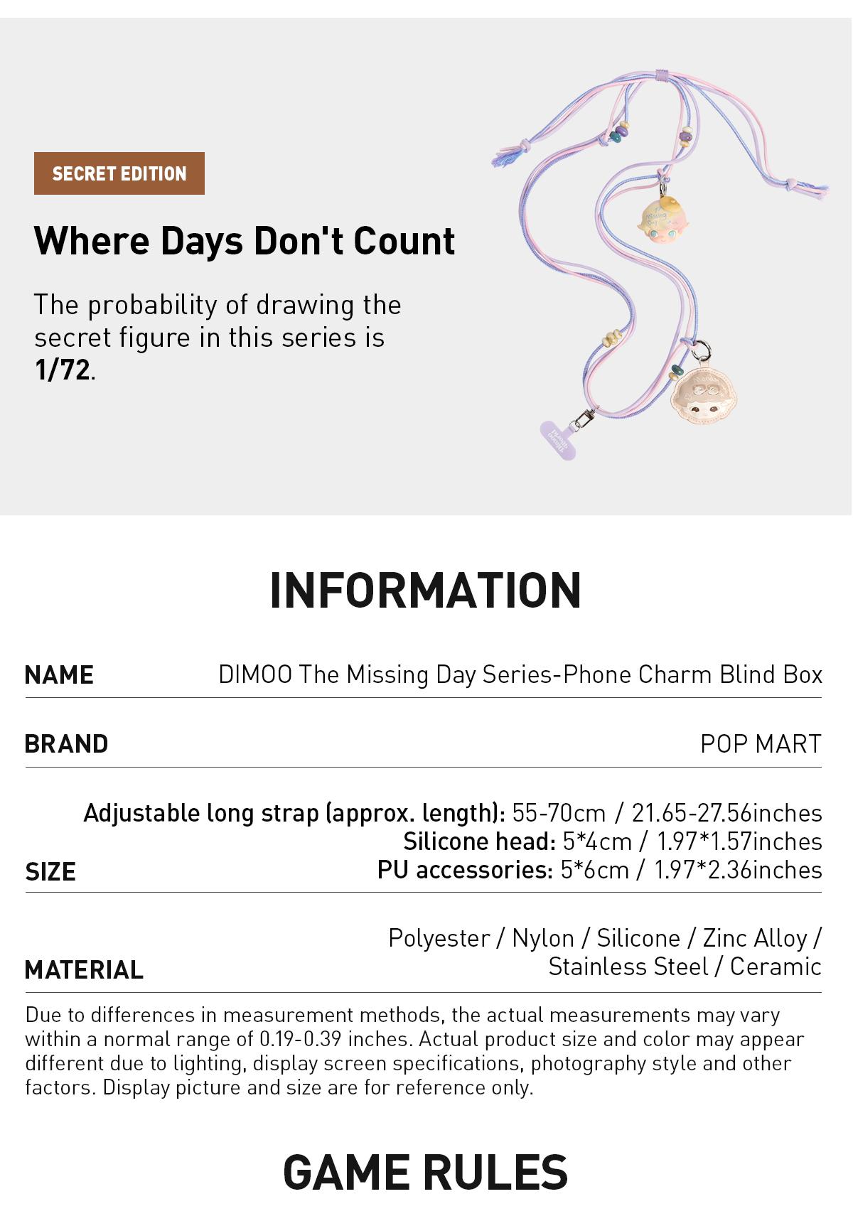 POP MART DIMOO The Missing Day Series Figures-Phone Charm Blind Box