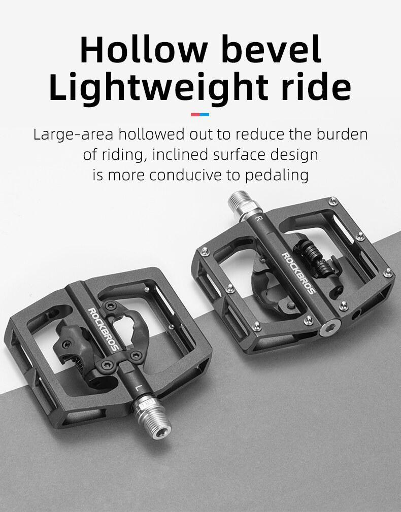 ROCKBROS MTB Aluminum Bike Pedals Compatible with SPD