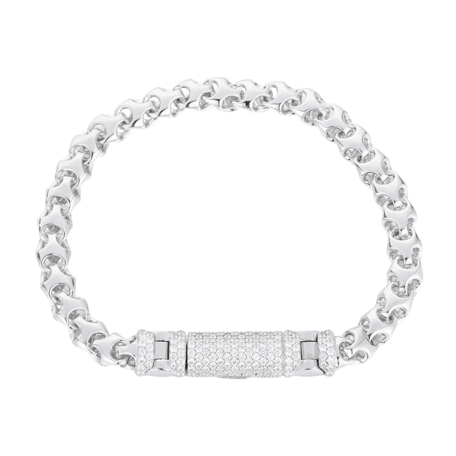 Cuban Lock Iced Bracelet UCCIYO 18k Gold-Plated Lab-Created Moissanite Chain Bracelet S925 Sterling Silver【#B428】