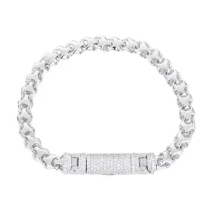 【#B428】Cuban Lock Iced Bracelet UCCIYO 18k Gold-Plated Lab-Created Moissanite Chain Bracelet S925 Sterling Silver