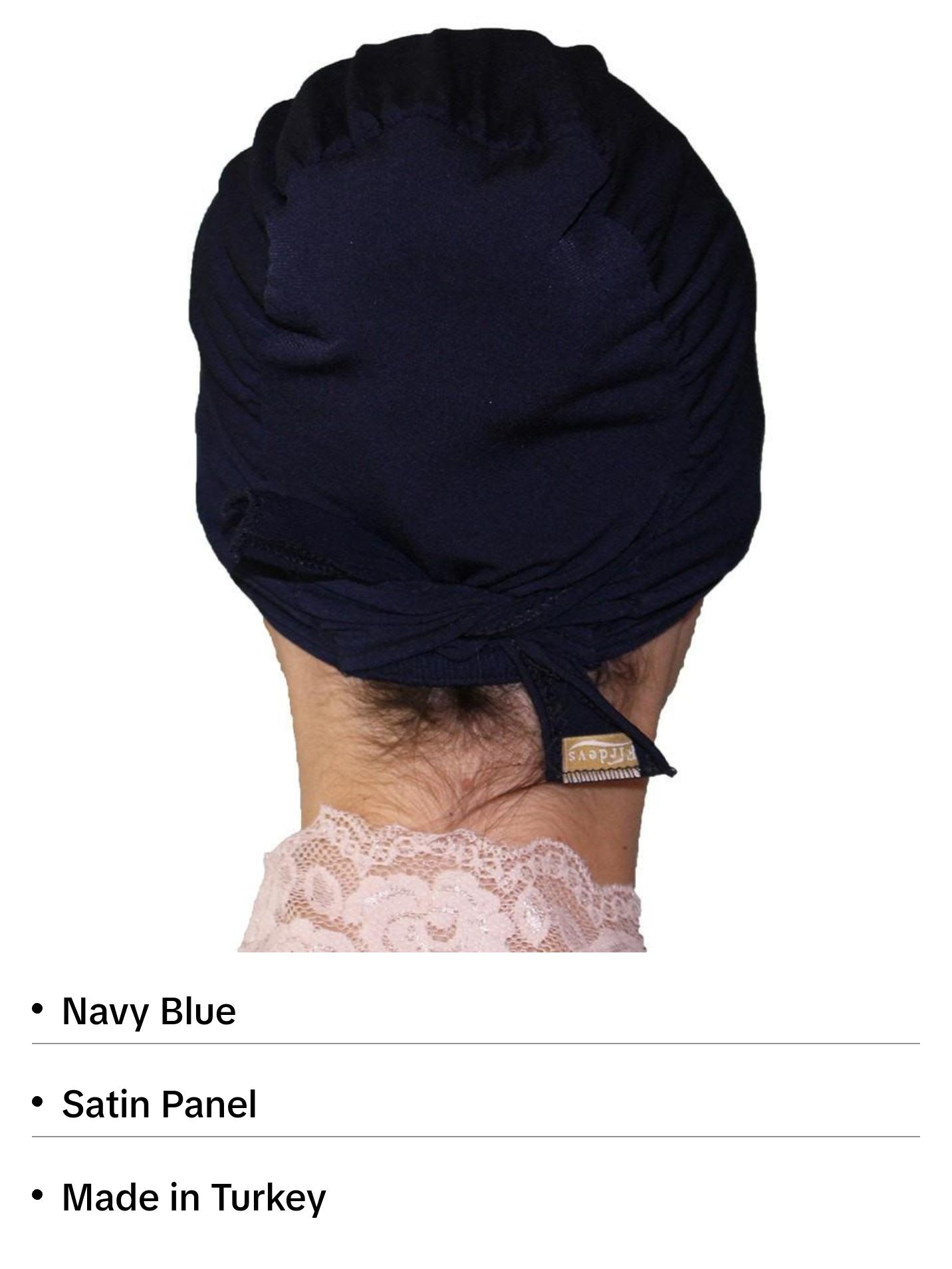 Firdevs Satin Hijab Bonnet Underscarf Navy Blue