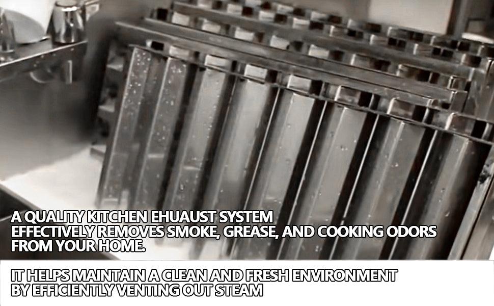 【GARVEE】Commercial Hood Filters in Various Sizes (19.5W x 15.5H, 19.5H x 24.5W, 19.5W x 19.5H Inches), Made of Durable 430 Stainless Steel with 5 Grooves, Ideal for Restaurant Kitchen Exhaust Hoods, Pack of 6