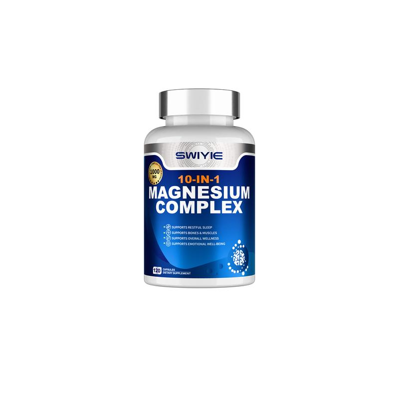 SWIYIE Magnesium Complex 1000mg Supplement with 10 Forms of Elemental Magnesium for Muscle Heart