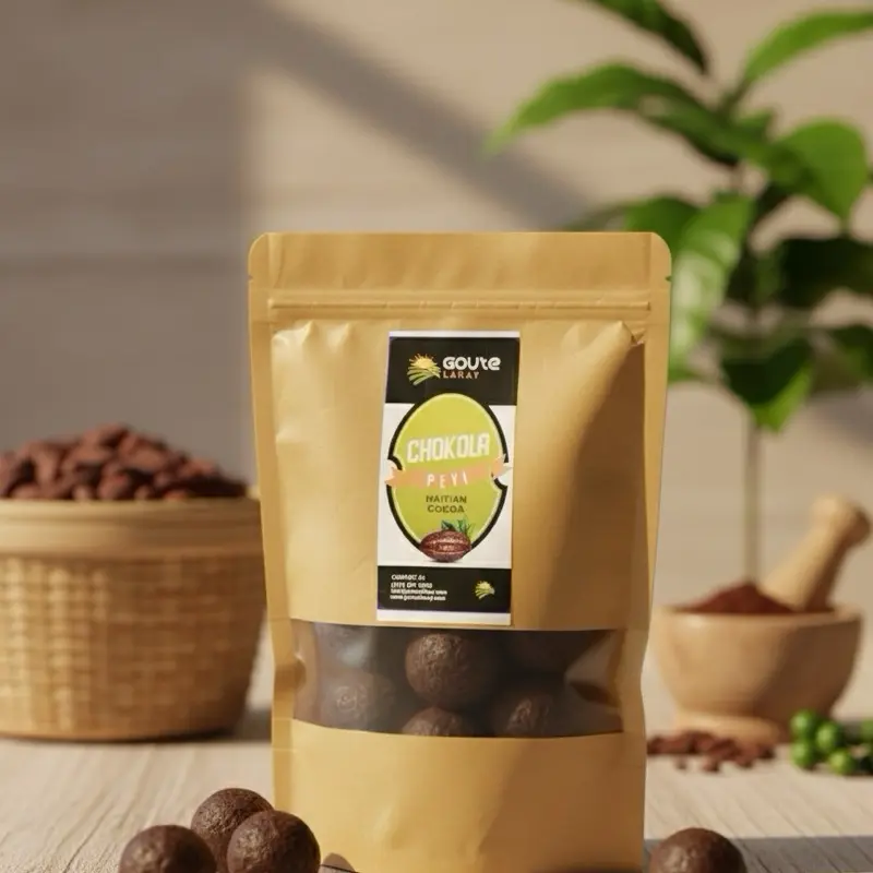 Goute Lakay 6 Boul Chokola Chocolate Ball - 100% Cacao Rich Creamy Dessert Snack from Haiti