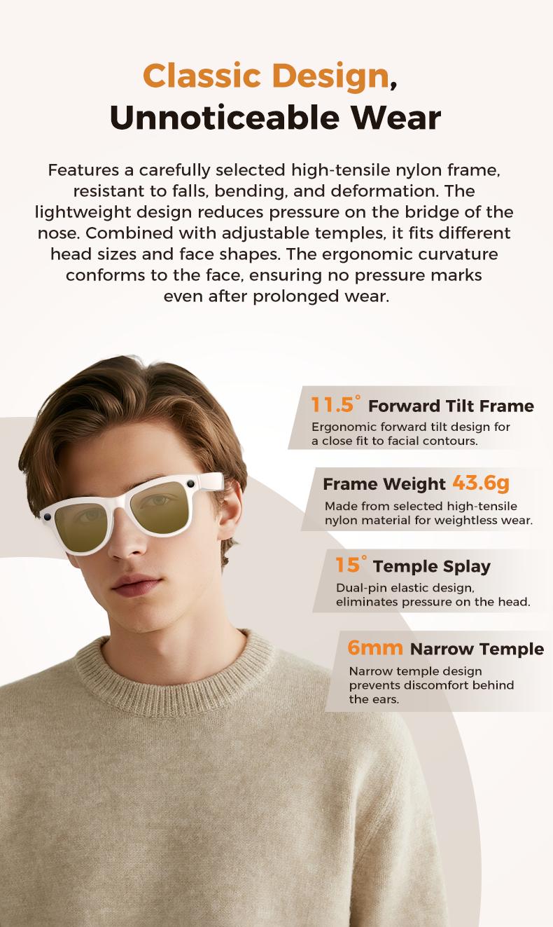 [Spring Deals] Tukio M02 Ultra-Smart AI Translator Camera Glasses with 4K Camera & Surround Sound Headphones Photochromic Polarized Lenses for Daily Activities Work & Driving - Smartgoggles