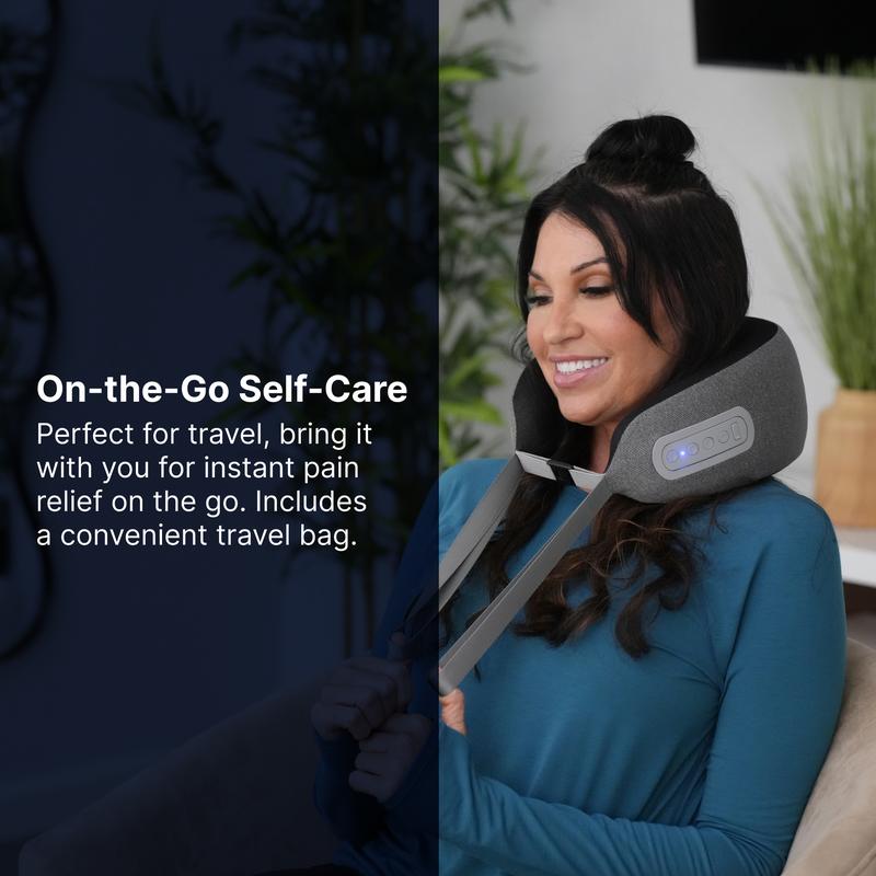 GhostBed Shiatsu Massaging Neck Pillow with Memory Foam & Infrared Heat Massage Machine