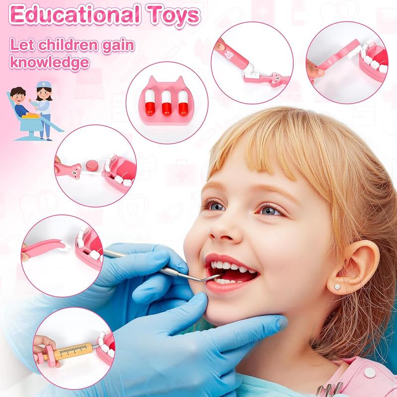 Ophy Doctor's Case, Children's Wooden Play Set, 40-Piece Doctor's Case for Children from 3, 4, 5 Years, Medical Toy with Real Stethoscope, Role Play Toy, Halloween, Child Decoration, EfficientGrip