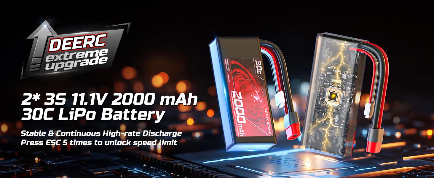 DEERC 1:14 Fast Brushless RC Car, 46+ MPH Off-Road 4WD Truck, 2*3S Lipo High-Speed RC Truggy, 7 Lighting Modes, All-Terrain for Snow, Sand & Mud DEERC 1:14 Fast Brushless RC Car, 46+ MPH Off-Road 4WD Truck, 2*3S Lipo High-Speed RC Truggy, 7 Lighting Modes, All-Terrain for Snow, Sand & Mud