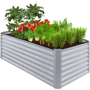 Best Choice Products 6x3x2ft Outdoor Metal Raised Garden Bed, Planter Box for Vegetables, Flowers, Herbs