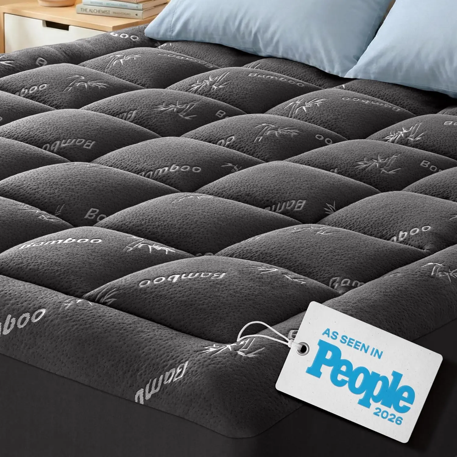 【Summer Deal】 NIAGARA Ultra Soft Bamboo Mattress Topper – Rayon Derived from Bamboo, Cooling Thick Pillow Top, Cloud-Like Comfort, Breathable & Gentle on Skin, 8–20" Deep Pocket Fit, Perfect for Hot Sleepers, Machine Washable