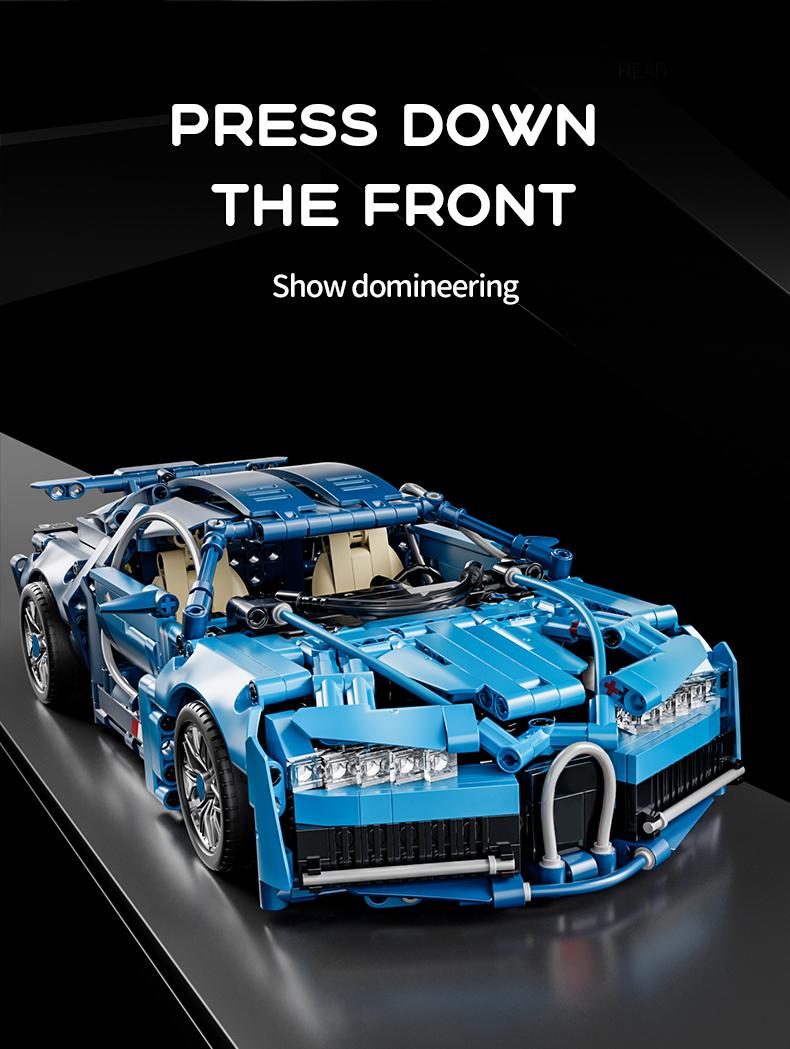 【1:14】 Pink sports car building blocks, assembled sports car, pulled back car, racing car, educational toy car, assembled model, cool birthday gift