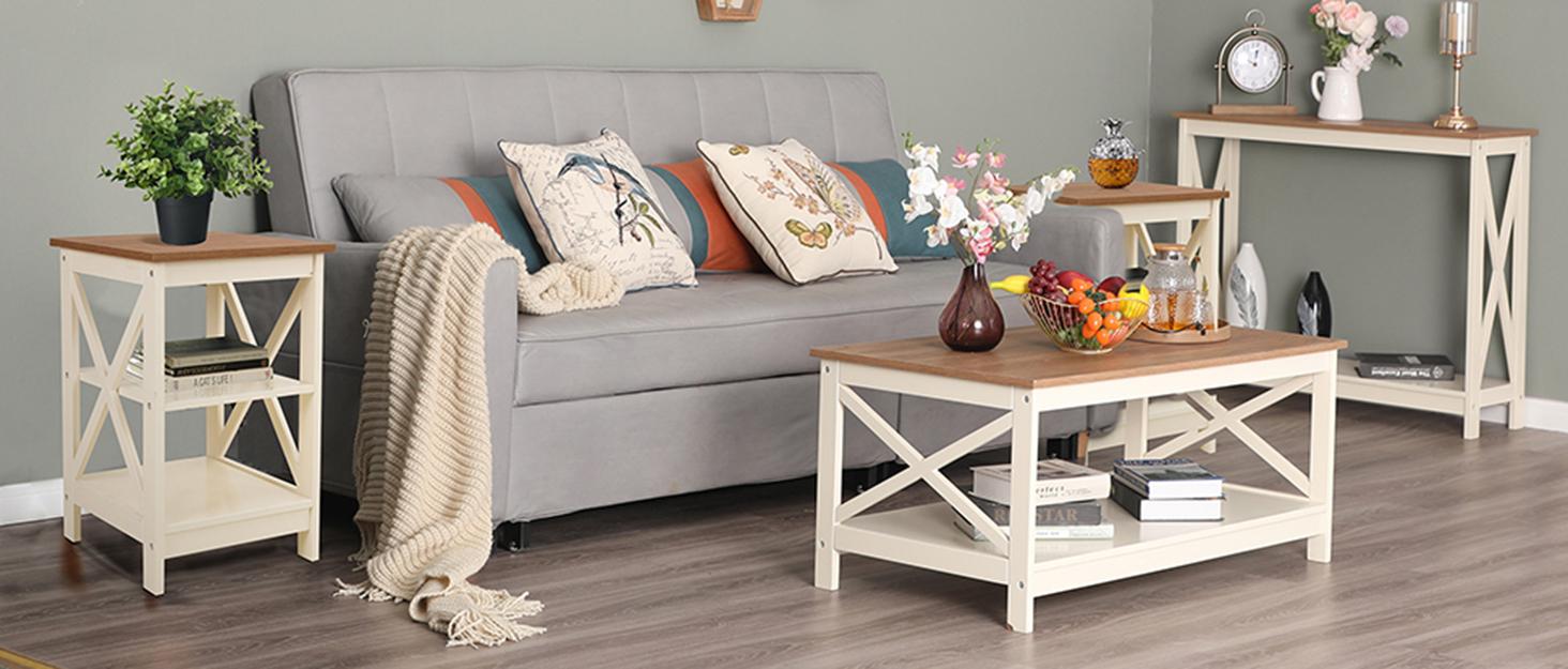 PHI VILLA End Table Living Room - Side Table/Coffee Table/Console Tables for Small Spaces - White Furniture Home Springtok Lamp PHI VILLA End Table Living Room - Side Table/Coffee Table/Console Tables for Small Spaces - White Furniture Home Springtok Lamp