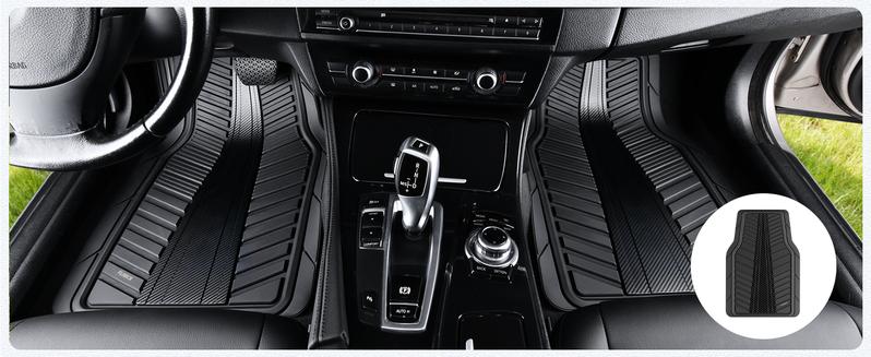 FLORICH Car Floor Mats, Heavy Duty Floor Mats for Cars, 4 Piece All-Weather Floor Mats with Anti-Slip Backing, Waterproof Universal Trim-to-Fit, Automotive Floor Mat for Cars SUV Trucks