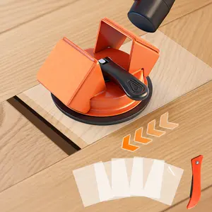 Floor Gap Fixer Tool Heavy Duty Double 45° Striking Surface Floor Gap Repair Tool Made of Iron & Enhanced Suction Cup with Slot Cutter and 5pcs Sticky Pads for Fixer Laminate/Vinyl Flooring Tools