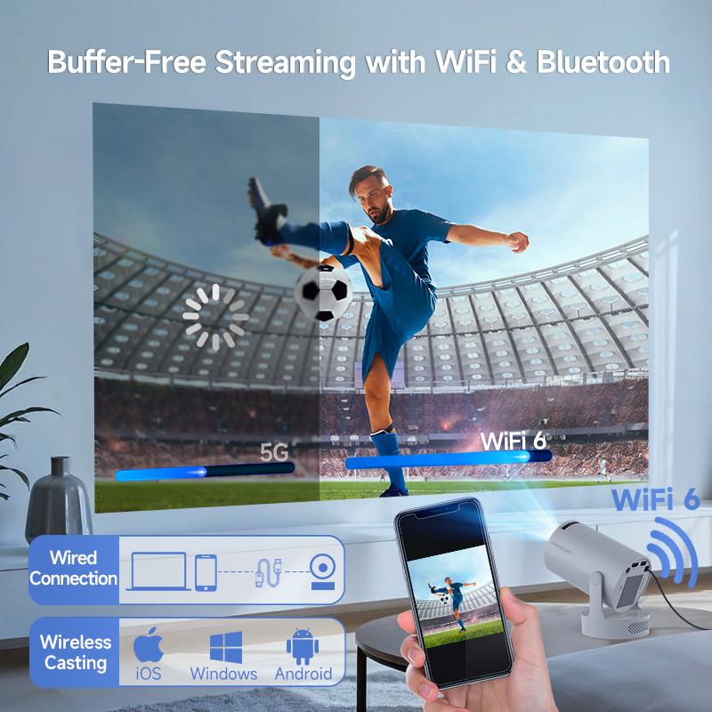 [US warehouse] Magcubic HY300Pro+ Smart Projector Android 14 290ANSI 8K Decode 0.8:1 Short Throw Ratio Dual WIFI6 BT5.4 Native 1280*720P Built-in Speaker & Appstore Allwinner H726 Home Cinema Portable Mini Projector