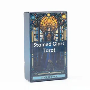 Stained Glass Tarot A 78-Card Deck Leisure Entertainment Game Card Family Gathering nation Board Playing Games 10.3*6Cm