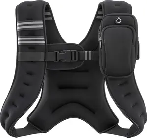 Weighted Vest, 6lb/8lb/12lb/16lb/20lb/25lb/30lb Weight Vest with Reflective Stripe for Workout, Strength Training, Running, Fitness, Muscle Building, Weight Loss, Weightlifting