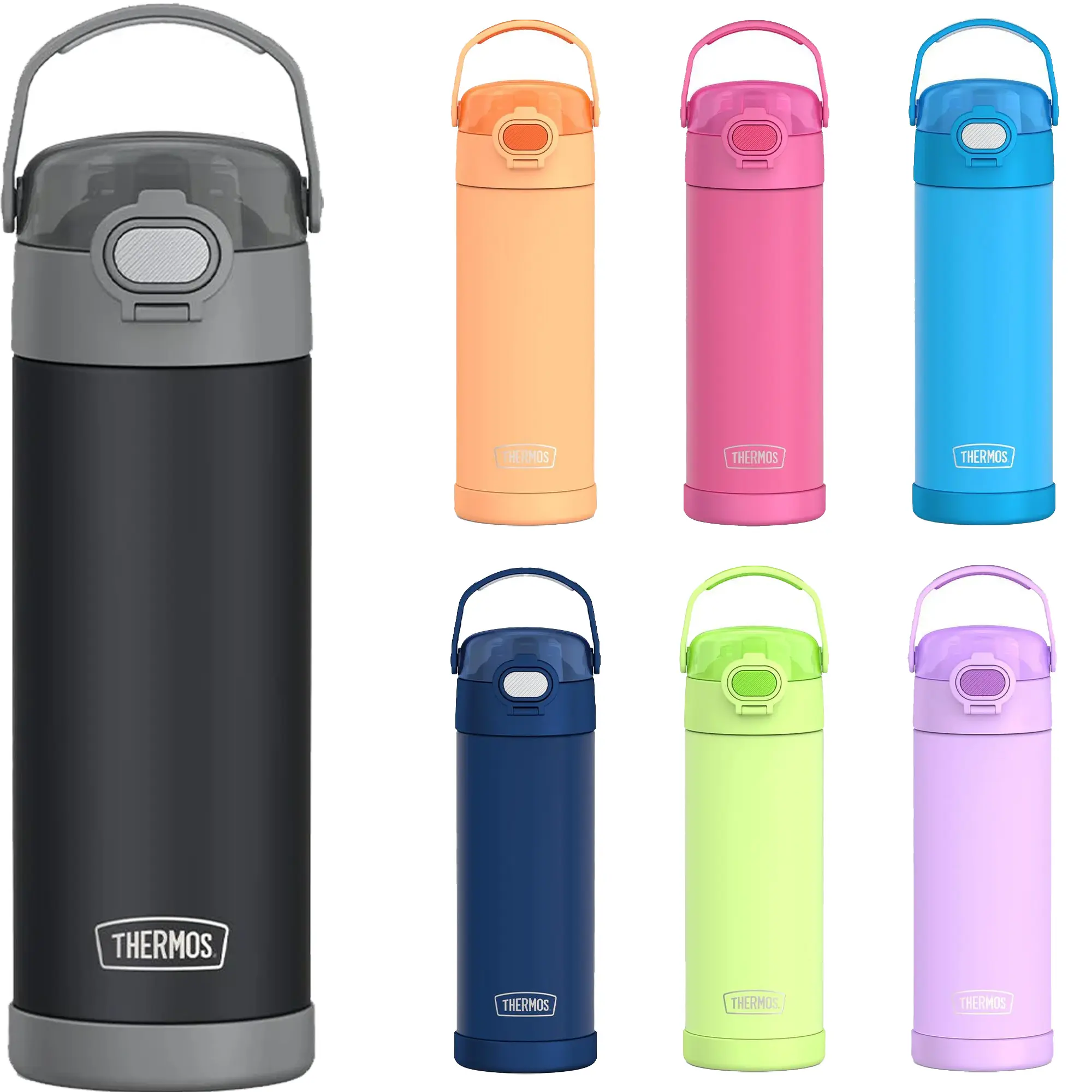Thermos Kid's Funtainer Vacuum Insulated Stainless Steel Water Flask with Insulation, Secure Lid, and Protective Cover