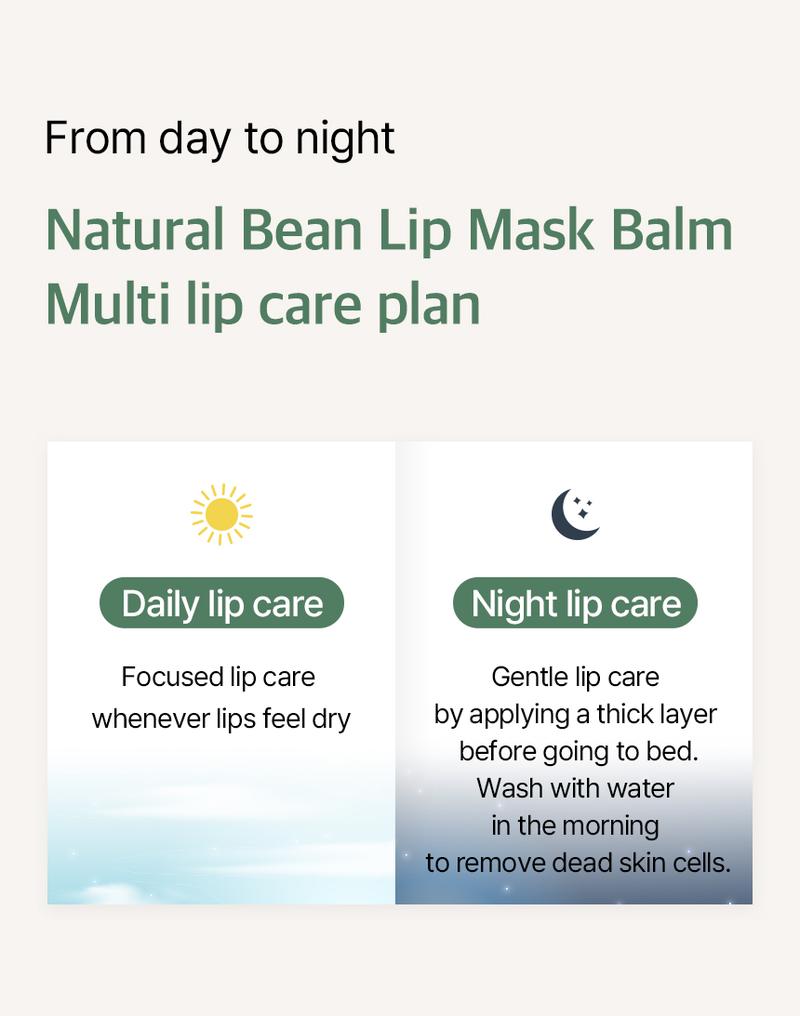 [mixsoon Official Shop] Natural Bean Lip Mask Balm - Lip Treatment for Dry Cracked Lips, Korean Skin Care