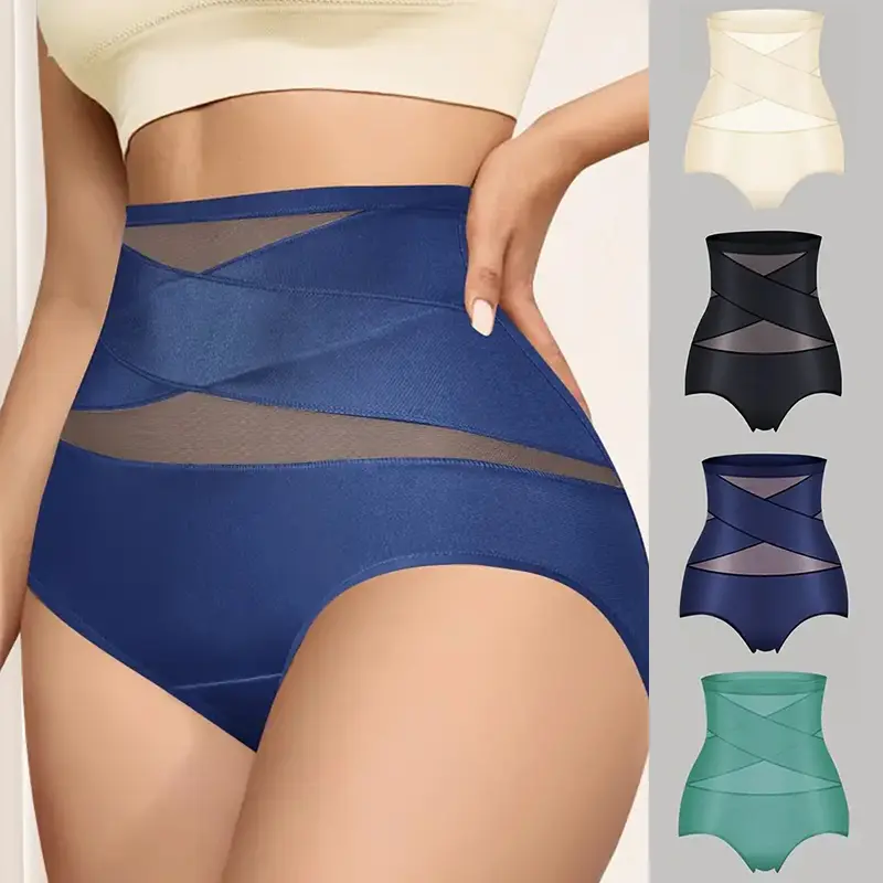 QUASTI Women's 4PCS High Waisted Shaping Panties, Skin-Friendly No Show Slimming Hip Lifting Briefs, Comfortable Breathable Soft Basic Fit Solid Color Underwear, S-XXL