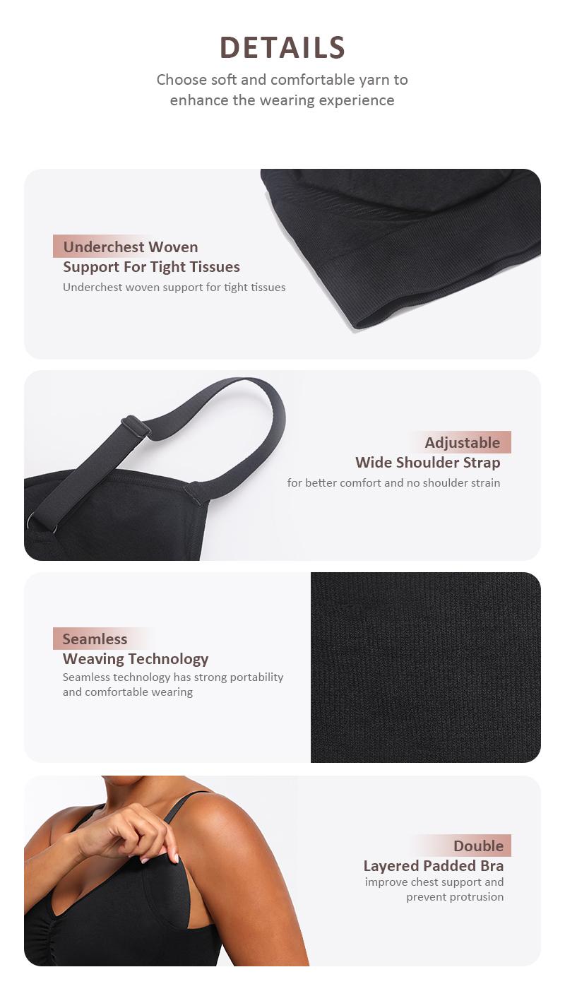 FeelinGirl Women's Wireless Padde Bra Full Coverage Plus Size Comfort Bra Seamless Everyday Bra