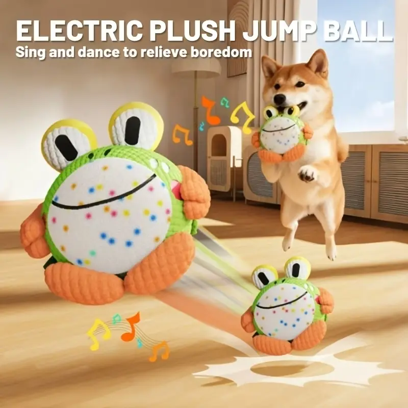 Interactive Dog Toy Ball - Motion Activated Self-Moving&Music Toy for Boredom Relief & Indoor Play, Durable Chew-Proof Squeaky Dog Toys, Textured Surface for Teeth Cleaning, Detachable & Washable, USB Rechargeable Pet Exercise Ball