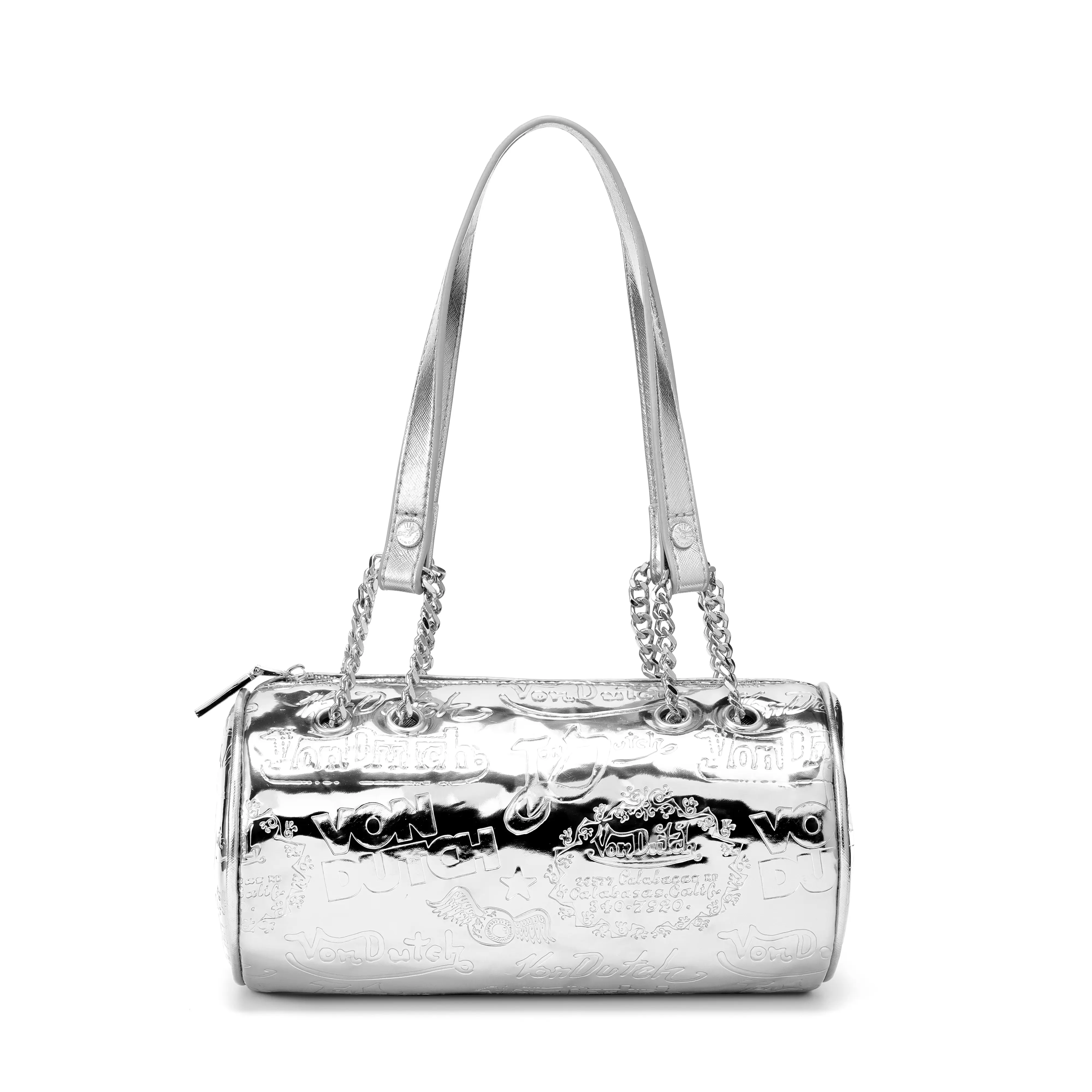 Barrel Bag - Long Barrel Silver Metallic