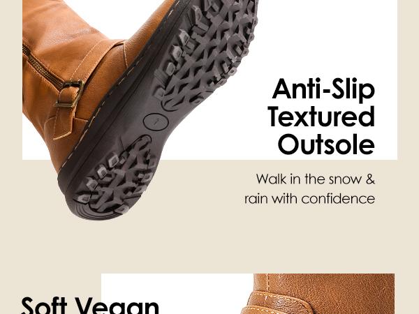 DREAM PAIRS Women's Winter Fully Fur Lined Zipper Closure Snow Knee High Boots