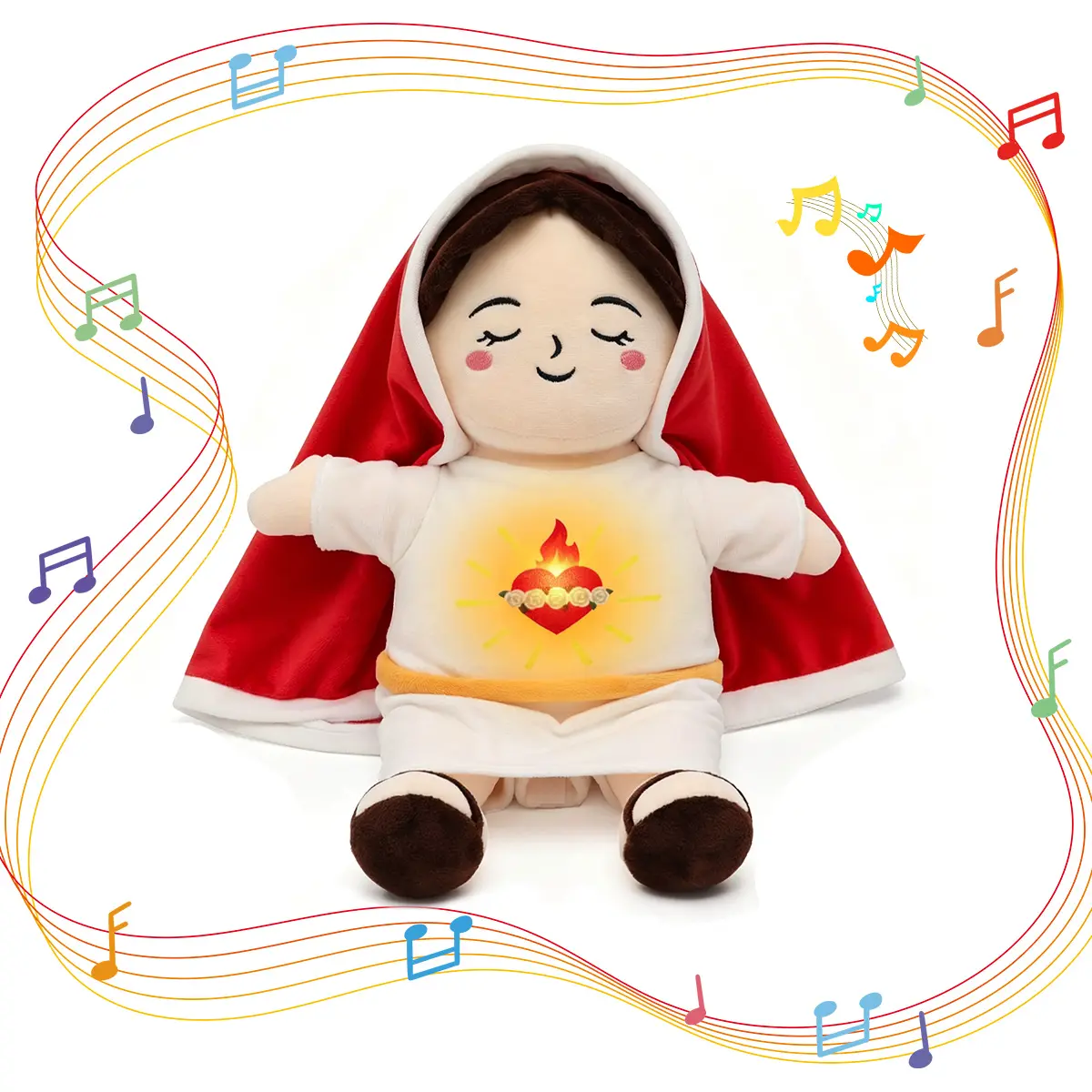 15in Breathing Stuffed Toy with Light and Sound, Soft Soothing Sleeping Doll for Kids, Travel Companion Plush, Soft Cuddly Birthday Gift (Toys & Hobbies Specialty DIY Supply), Soft Cuddly Gift