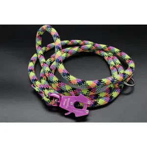 Yellow/Black/Pink - Bubblegum Bumblebee - Upcycled Climbing Rope Dog Leash