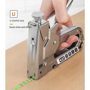 1 Count Extra Heavy Duty Staple Gun with 800pcs Staples, Multifunctional Upholstery Stapler for Fixing Material, Decoration, Carpentry, Furniture, Door and Window