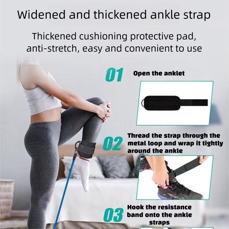 Ankle Resistance Bands, Ankle Bands for Working Out with Cuffs, Resistance Bands for Leg Butt Training Workout Equipment for Kickbacks Hip Gluteus Training Exercises, Ankle Strap with Exercise Bands，gym stuff BlackFriday gym workout equipment Figure 8 Set