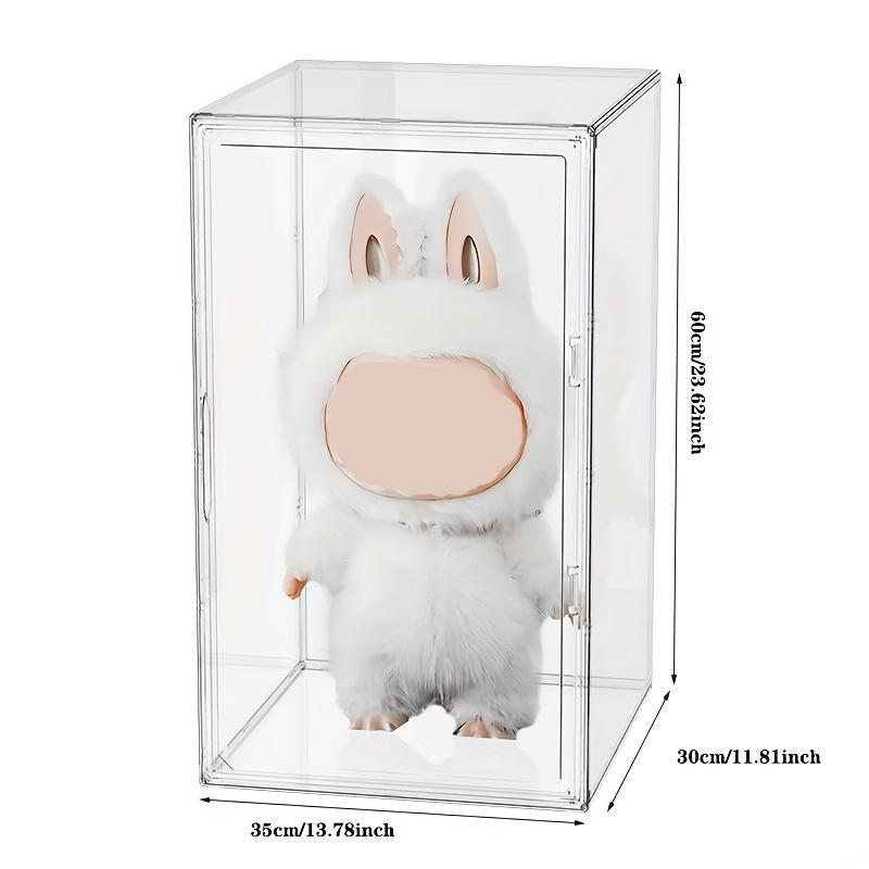 1/2pcs 23.6 inch Large Acrylic Display Case for Labubu - Fits  Zimomo & Archangel Figures, Magnetic Door, Stackable, Premium Dust-Proof Showcase summerwins