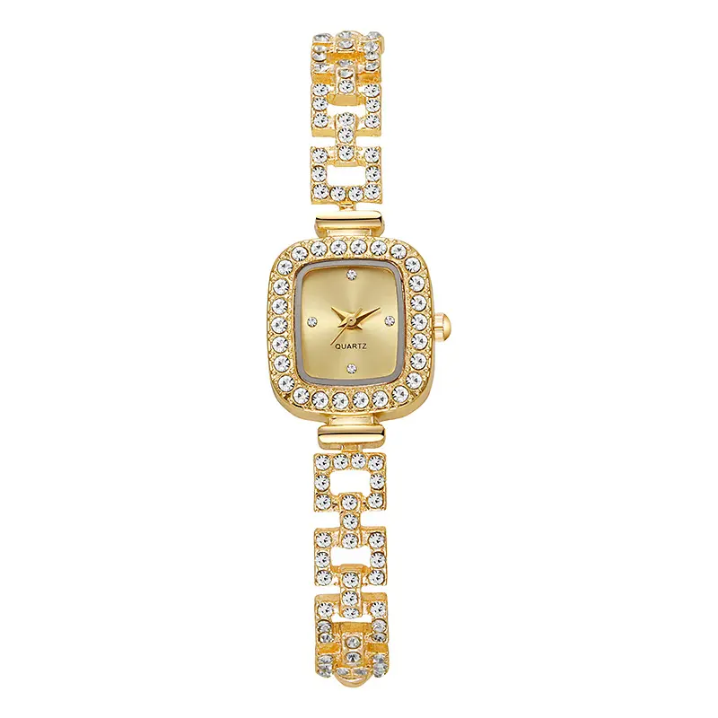 Fashionable Square Rhinestone Watch for Women, Elegant Quartz Wristwatch, Sparkling Square Dial with Adjustable Strap, Chic Statement Accessory for Casual Outfits, Parties, Dates, Travel & Everyday Wear, Stylish All-Season Fashion Watch