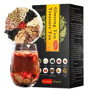 Ginseng Ten Treasures Tea, Chinese Herbal Kidney Detox Tea for Men & Women, 10 Precious Ingredients Formula dandelion 1 Box (15 pcs)
