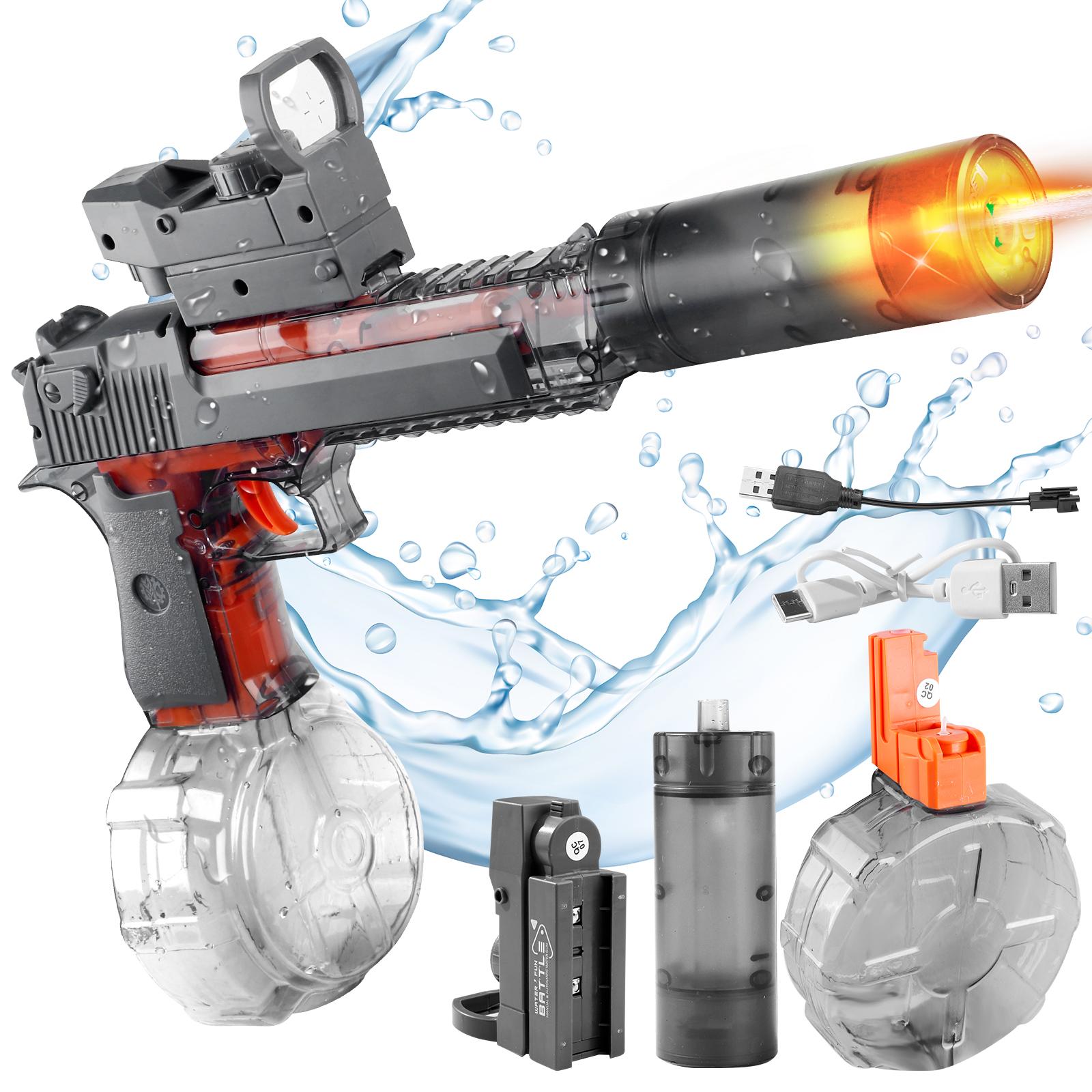 Electric Water Blaster Automatic Rechargeable Waterproof Pool Toy for Kids & Adults Fully Automatic Firing Long Range Blast Up to 30 Feet Eco Friendly Cost Effective - Waterblaster