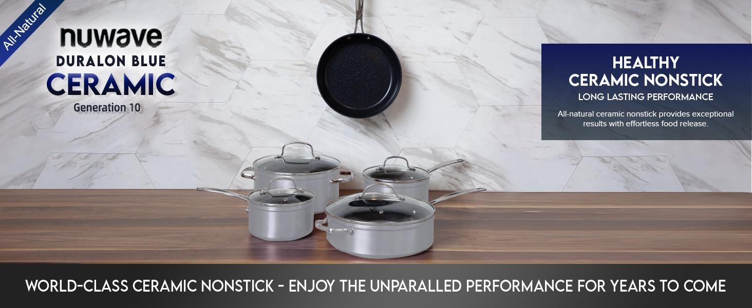 Nuwave Duralon Blue Non-Stick Cookware 9-Piece Set