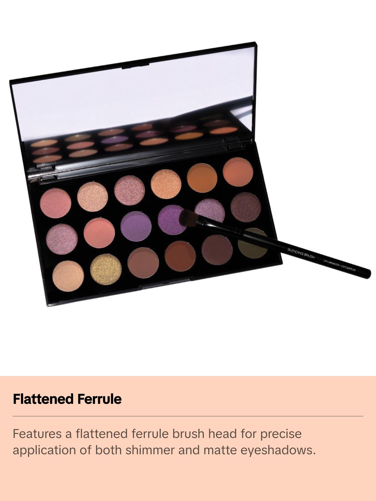 Palladio Shadow Blending Makeup Brush, Wide Brush Head, Flawless Blending, Smooth Finish, Synthetic Natural Bristles, Soft Feel, Comfortable Grip, Professional Application